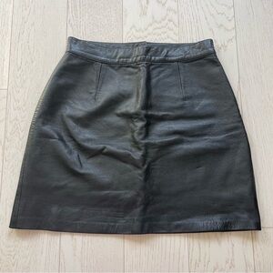 Trina Young Black Buttery Genuine Leather Gothic Grunge Rock Mini Skirt Size 7